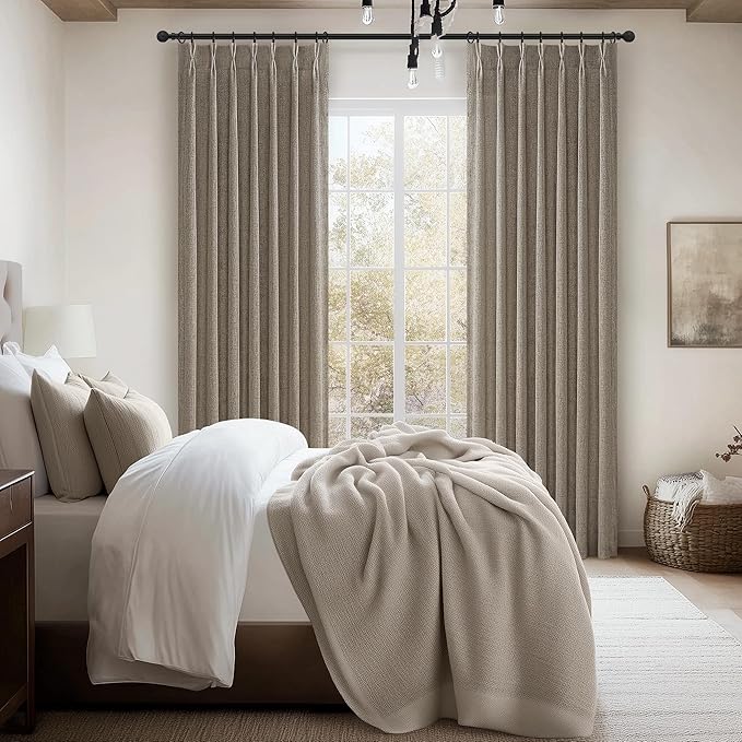 Pinch Pleated Natural Linen Sheer Curtains 84 Inches Long - Image 7