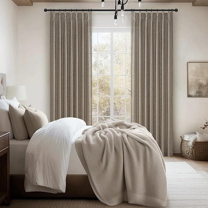 Pinch Pleated Farmhouse Burlap 90 Inch Curtains - Image 7