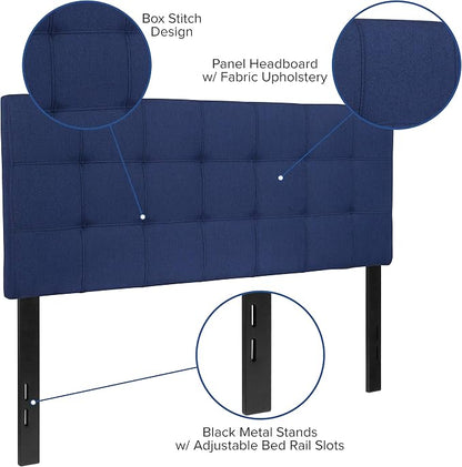 Flash Furniture Bedford Tufted Upholstered Full Size Headboard in Navy Fabric - Image 5