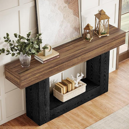 Tribesigns 63-Inch Long Console Table, 2-Tier Entryway Table Sofa Table - Image 7
