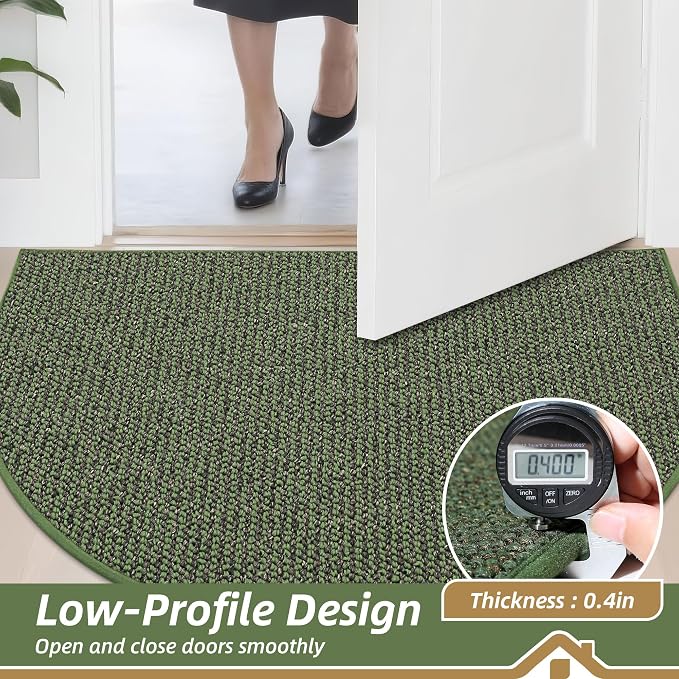 BEQHAUSE Dirt Trapper Door Mat 26" x 40" Half Circle Non Slip Rugs, Absorbent - Image 5