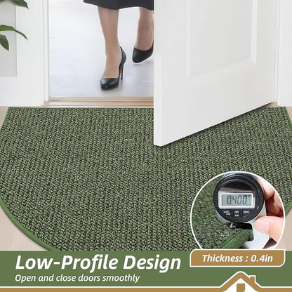BEQHAUSE Dirt Trapper Door Mat 26" x 40" Half Circle Non Slip Rugs, Absorbent - Image 5