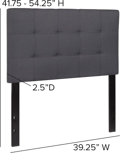 Flash Furniture Bedford Tufted Upholstered Twin Size Headboard in Dark Gray - Image 2