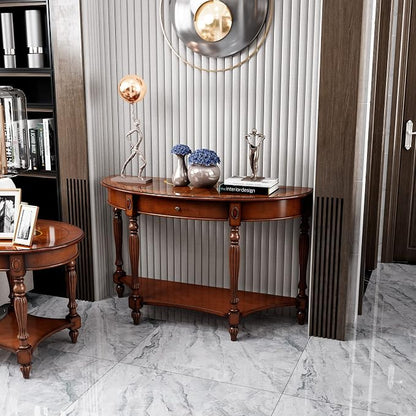Solid Wood Oval Console Table - Image 6