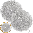 Patelai 2 Pcs Stainless Steel Pie Weights for Baking Universal Fit Pie Weight for 7-10 Inch Pies Round Metal Pies Weights Chain Dishwasher Safe Durable Blind Baking Dough Cooking Pastry (10 Inch)