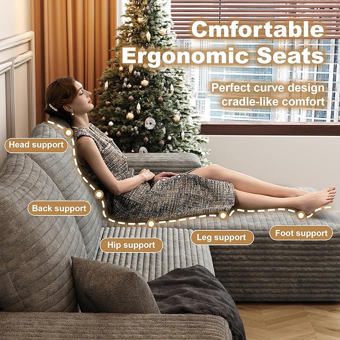 108" Sectional Couches for Living Room Cloud Couch Sofa - Image 5