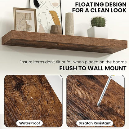Fun Memories 72 Inch Fireplace Mantel Shelf, Deep Floating Shelves - Image 4