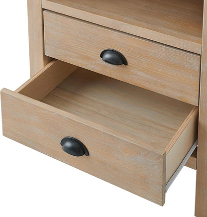 Arden Rustic Wood Nightstand - Image 13