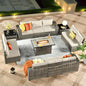 ovios 13 Pieces Patio Furniture Set, Outdoor Wicker Sectional Sofa by OVIOS