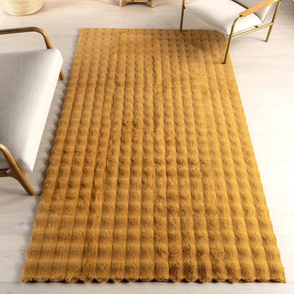 nuLOOM Jeni Gold Checkered Washable Runner Rug by nuLOOM
