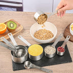 Measuring Cups and Spoons Set 20 for Dry & Liquid, Metric & US 18/8 Stainless Steel Measure Cups and Spoons Set with Leveler for Baking & Kitchen