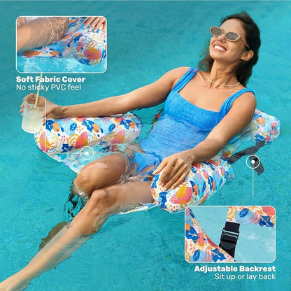 SLOOSH Inflatable Pool Floats Adult, 2 Packs Floating Lounge Chairs, Blow up - Image 4