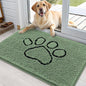 OLANLY Dog Door Mat for Muddy Paws 36x24, Paw Print Design Chenille Mud Mat | by OLANLY