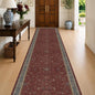 Large Burgundy 3x12 Long Runner Rug by HazoHaus