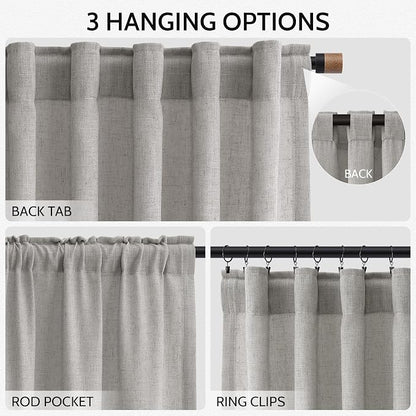Light Gray Linen Curtains 108 Inches Long - Image 2