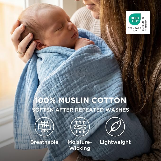 Bedsure 100% Cotton Muslin Blankets - Image 2