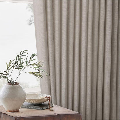 Burlywood Birch Pinch Pleated Linen 90 Inch Curtains 2 Panels | Thick Linen - Image 8