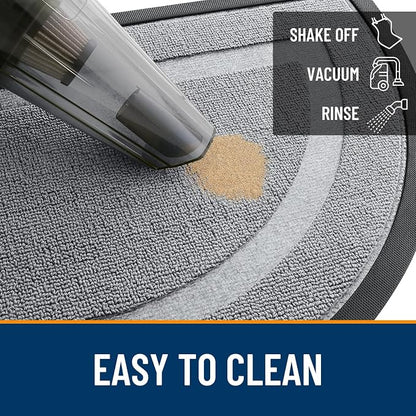 OLANLY Half Circle Front Door Mat Outside 47x23 All-Season Rubber Doormat | Ash - Image 5