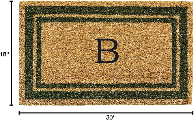 Calloway Mills 153041830B Sage Green Border 18" x 30" Monogram Doormat - Image 2