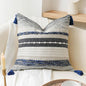 Navy Dark Blue Decorative Throw Pillow Cover 18x18 Square Boho Accent by BlissBlush