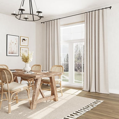 100% Blackout Linen Curtains for Bedroom 90 inches Long, Thermal Insulated Room - Image 8