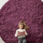 OLANLY Burgundy Round Rugs for Bedroom by OLANLY