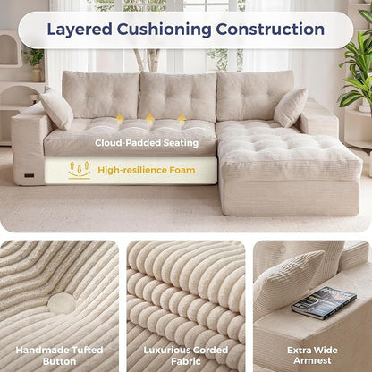 MAXYOYO 104" L Shaped Modular Sectional Sofa - Image 5