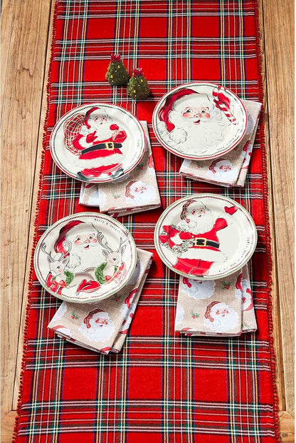 Mud Pie Santa Salad Christmas Plate, Reindeer, 8" dia
