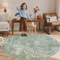 Soalmost Abstract 5x5 Round Rug 5ft Circle Living Room Rugs, Low Pile Stain by Soalmost