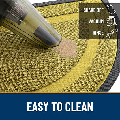 OLANLY Half Circle Front Door Mat Outside 29.5x17 All-Season Rubber Doormat | - Image 6