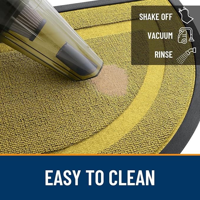 OLANLY Half Circle Front Door Mat Outside 71x23 All-Season Rubber Doormat | - Image 5