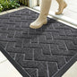 OLANLY Front Door Mat Outside 35x23, All-Season Absorbent Rubber Doormat | Grey by OLANLY