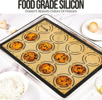 Generic Silicone Baking Mat Set of 6 - Non-Stick, Reusable, Heat Resistant, Gray Color - Perfect for Baking, Cooking, Rolling Dough, and Pastry - Easy to Clean, Durable Kitchen Mats, Multi Sizes