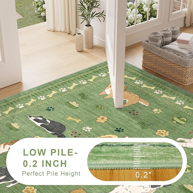 DUKINO 2.6x8 Kitchen Runner Rug, Washable Non Slip Dog Rug, Stain Resistant - Image 8