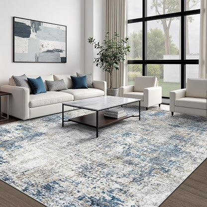 pmtsns Area Rugs 9x12 for Living Room: Washable Rug Modern Abstract Neutral - Image 2