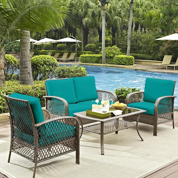 12Pcs Outdoor Cushion Covers, Elastic Patio Cushion Covers | Washable, - Image 6