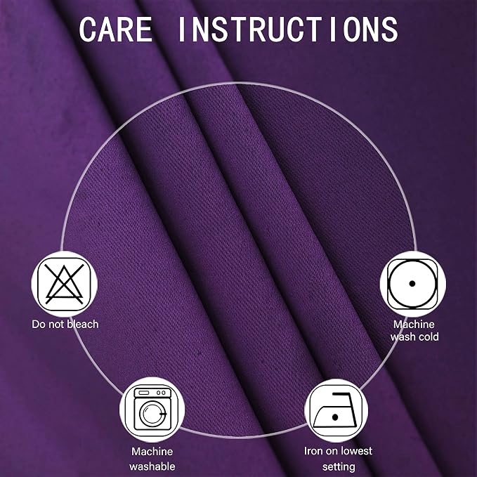 Blackout Curtains 52 x 63 inch/Purple Curtains Set of 2 Panels/Thermal - Image 4
