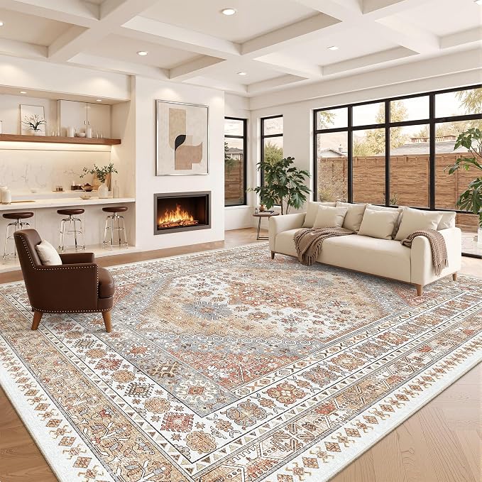 10x14 Area Rugs for Living Room, Large Washable Rug, Dining Room, Low Pile - Image 4
