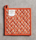 Maison d' Hermine Pot Holders 100% Cotton Heat Resistant Potholders 8" x 8" Hot Pads with Loop BBQ, Cooking, Baking, Grilling, Kitchen, Handling Hot Pans (Pack of 1, Cachemire)