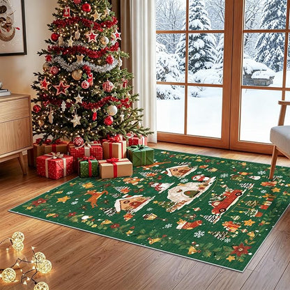 Christmas 3x4 Entryway Area Rugs: Winter Soft Rug by HYHAOYUNLAI
