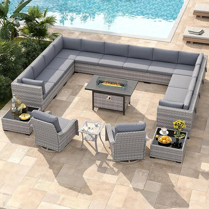14-Seat Outdoor Wicker Patio Furniture Set - Image 2