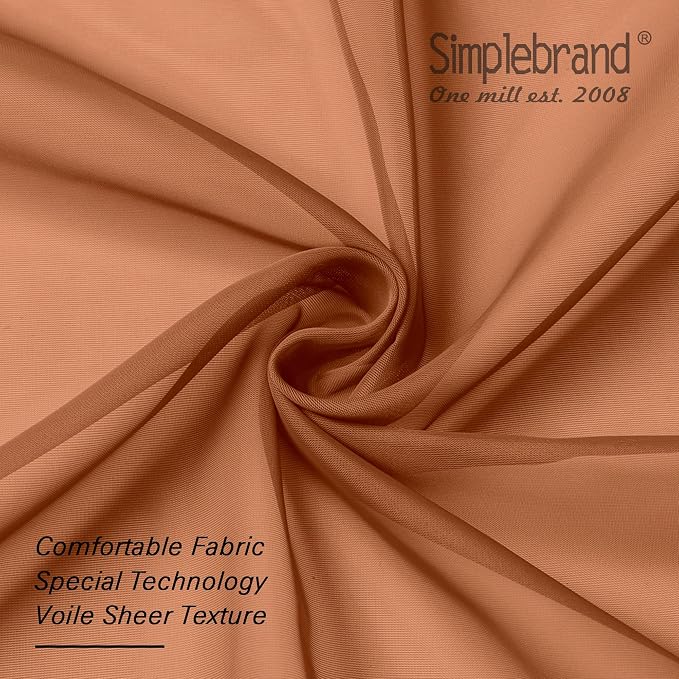 Simplebrand Orange Short Sheer Curtains 45 Inch Length - Image 6