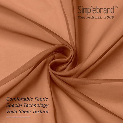 Simplebrand Orange Sheer Curtains 63 Inch Length 2 Panels, Rod Pocket Solid - Image 6