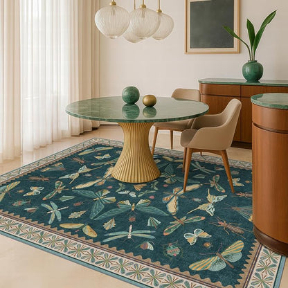 Insect Teal Green 5x7 Area Rug for Living Room - Image 6