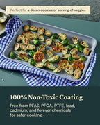 Caraway Non-Stick Ceramic Medium Baking Sheet - Naturally Slick Ceramic Coating - Non-Toxic, PTFE & PFOA Free - Perfect for Baking, Roasting, and More - Medium (15" x 10") - Sage