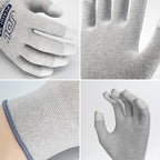 JDL ESD Work Gloves, Anti-Static Gloves for PC Building, 36 pairs, Computer Installation & Repair, High Resistance Carbon Fiber Gloves, Medium