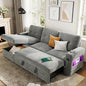 GarveeHome 84 Inch Sleeper Sofa Couch, L-Shaped Sofa, Convertible Pull Out Sofa by GarveeHome