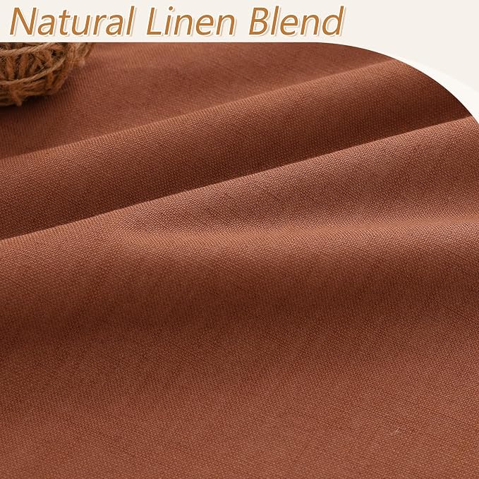 Terracotta 100% Blackout Curtains 90 Inch Length 2 Panels Set Fall Curtains - Image 3