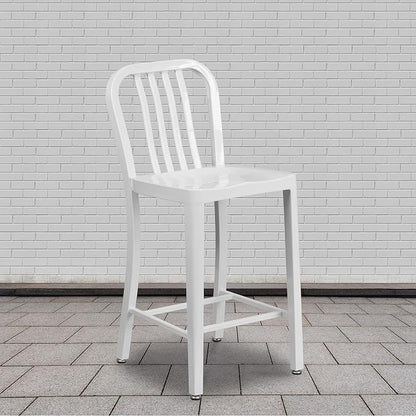 Flash Furniture Gael Commercial Grade 2 Pack 24" High White Metal - Image 2