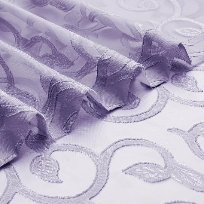 Furman Sheer Curtains 45 Inch Length 2 Panels Set - Image 7